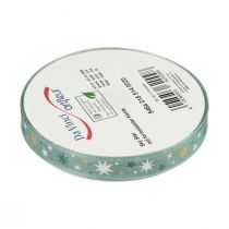 Product Ribbon Christmas, gift ribbon blue star pattern 15mm 20m