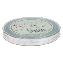 Product Christmas ribbon Merry Christmas Ribbon Silver White 10mm 20m
