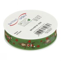 Product Christmas ribbon reindeer green Christmas ribbon 25mm 20m