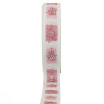 Product Christmas ribbon Pink ribbon Christmas 25mm 18m