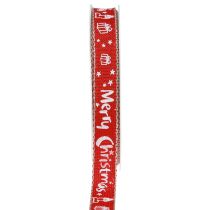 Christmas Ribbon Red White Merry Christmas Ribbon 15mm 20m