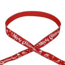 Christmas Ribbon Red White Merry Christmas Ribbon 15mm 20m