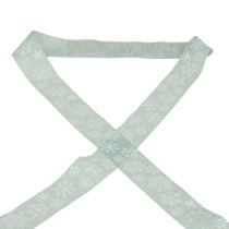 Christmas ribbon snowflake gift ribbon light green 35mm 15m