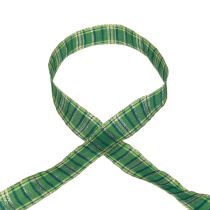 Decorative ribbon Scottish Christmas ribbon green gold 25mm 20m