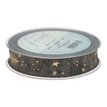 Product Christmas ribbon brown gold gift ribbon fir tree 25mm 15m