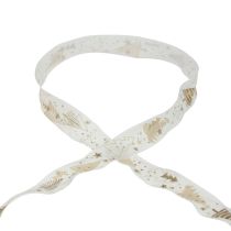 Christmas ribbon fir gift ribbon cream gold 25mm 15m