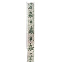 Christmas ribbon fir gift ribbon natural green 15mm 20m