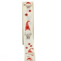 Product Gift ribbon Christmas ribbon gnome cream 25mm 20m