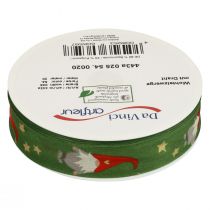 Product Christmas Ribbon Gnome Green 25mm 20m