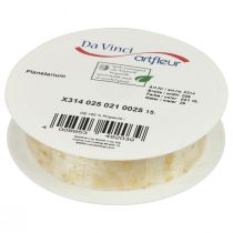 Product Ribbon Christmas, organza ribbon white star pattern 25mm 25m