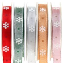 Christmas ribbon with snowflake 15mm 20m