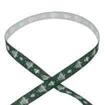 Christmas ribbon with fir trees gift ribbon green 15mm 20m