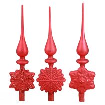 Product Christmas tree topper red Christmas tree topper glass H34cm 1 pc