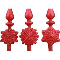 Product Christmas tree topper red Christmas tree topper glass H34cm 1 pc