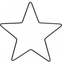 Product Christmas Decoration Metal Star Black Decorative Star Pendant 20cm 6 Pcs