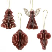 Product Christmas Decoration Paper Tree Decoration Bordeaux 6cm 12 pcs