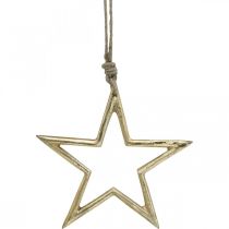 Product Christmas decoration star, advent decoration, star pendant Golden B15.5cm