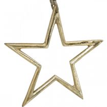 Product Christmas decoration star, advent decoration, star pendant Golden B15.5cm