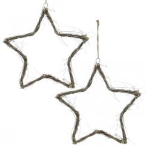 Product Christmas decoration star window decoration washed white elm Ø40cm 2pcs