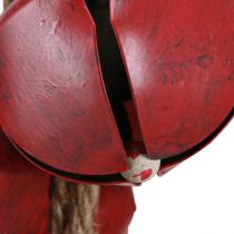 Product Christmas decoration for hanging red bells with bow 51cm