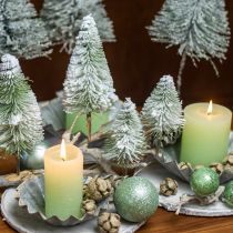 Christmas decoration snow-covered clip Green H13/19cm 4pcs