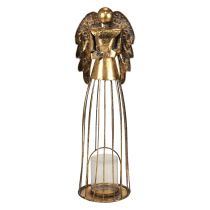 Christmas angel Christmas, candle holder metal golden antique look 52cm