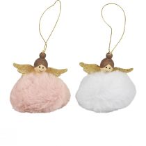 Product Christmas tree decoration Christmas angel pink white H8cm 2pcs