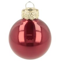 Product Glass Christmas Baubles 3cm Set of 22 in Pink and Red Shades