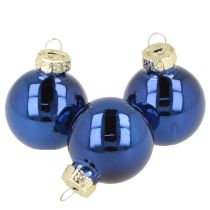 Product Mini Glass Christmas Baubles Set 3cm Blue 22 Pieces