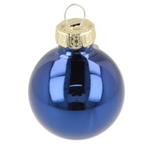 Product Mini Glass Christmas Baubles Set 3cm Blue 22 Pieces