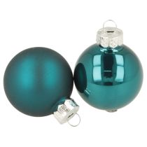 Product Glass Christmas Baubles 4cm Matte and Glossy Blue Set of 24 Indoor Decoration
