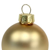 Product Christmas ball 4cm gold shiny/matt glass 24pcs