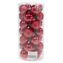 Product Christmas ball Ø4cm red glossy/matt 24 pcs