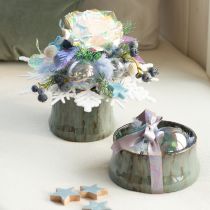 Product Glass Christmas bauble – pearlescent clear with iridescent effect &amp; metal hanger 5cm 24pcs