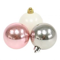 Christmas Ball Mix Pink, Gray, White Ø5,5cm 10pcs