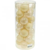 Product Christmas tree balls glass Christmas balls cream mix Ø6cm 24 pcs