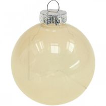 Product Christmas tree balls glass Christmas balls cream mix Ø6cm 24 pcs