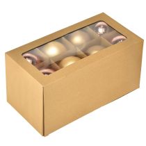 Product Glass Christmas balls – matte &amp; shiny in gold, pink 7.5cm 12pcs