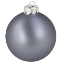 Product Ball set in blue/silver – matte &amp; glossy, glass decoration for winter floristry 7.5cm 12pcs