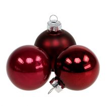 Product Christmas ball glass Ø4cm Bordeaux mix 24pcs