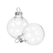 Christmas ball glass Ø4cm clear 24 pcs