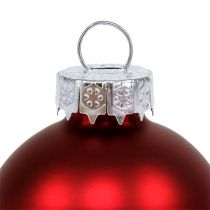 Product Christmas ball glass Ø6cm red mix 24pcs