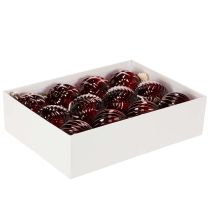 Product Glass Christmas Baubles Red 8cm Set of 12