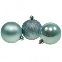Product Christmas balls plastic light blue mix Ø6cm 10 pcs