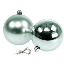 Product Christmas bauble unbreakable light green sorted Ø10cm 4pcs