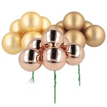 Product Christmas bauble rose gold glass mirror berries Ø40mm 32 pcs