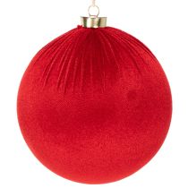 Product Red Velvet Christmas Baubles Set of 3 15cm Indoor Decoration