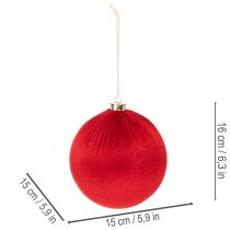 Product Red Velvet Christmas Baubles Set of 3 15cm Indoor Decoration