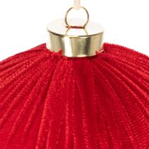 Product Red Velvet Christmas Baubles Set of 3 15cm Indoor Decoration