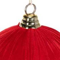 Product Set of 3 Red Velvet-Style Christmas Baubles 20cm
